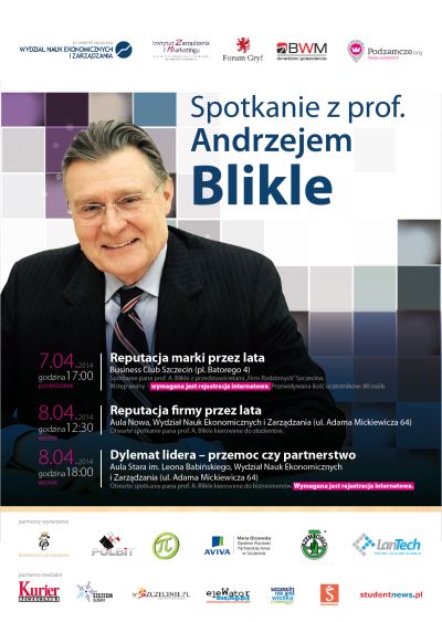 Spotkanie z prof. A. Blikle plakat