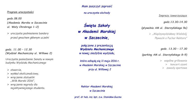 Program uroczystości